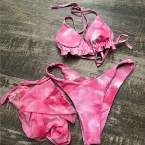 Amazon Pink Tie-Dye Bikini Set